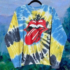 Urban Outfitters The Rolling Stones tie dye crew neck sweatshirt.

Pre-owned